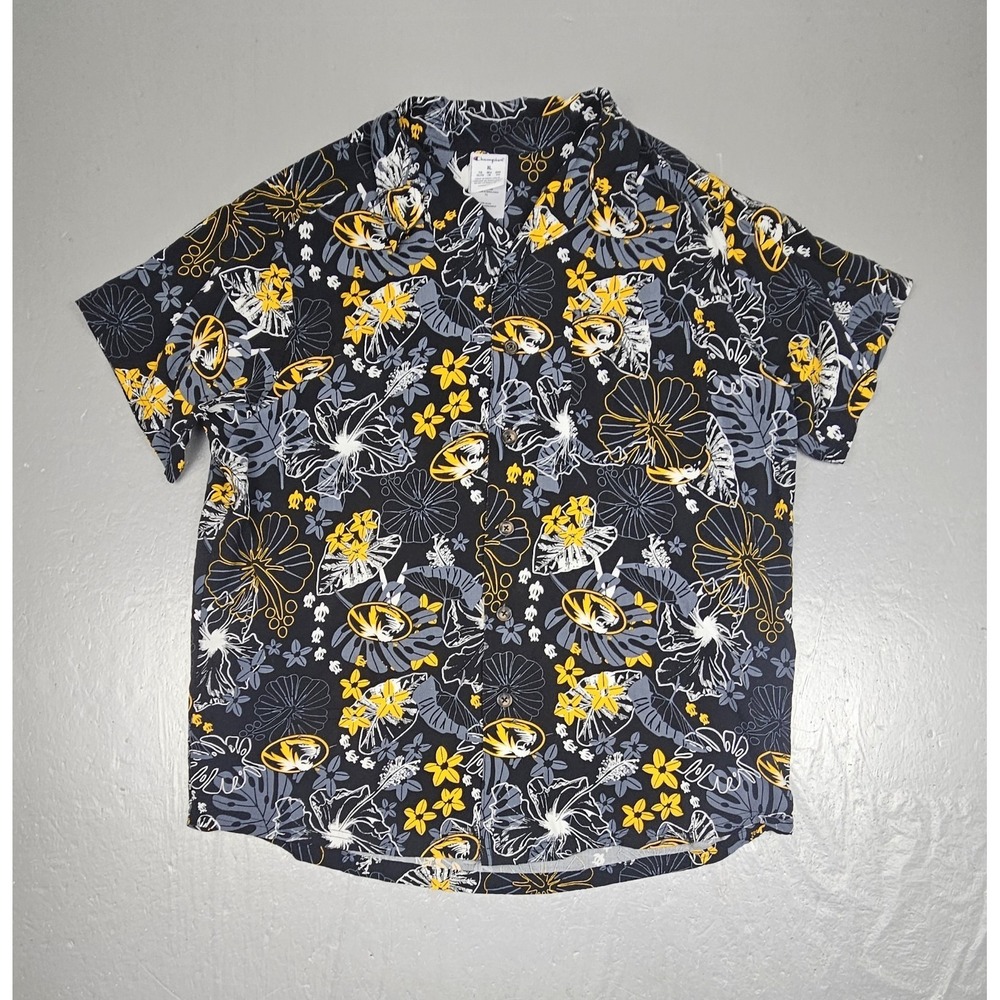 Champion Missouri Tigers Button Down Hawaiian Shirt Mens‎ XL Black MIZZOU SEC